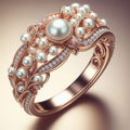 Exotic Pearl Trail Rose Ring