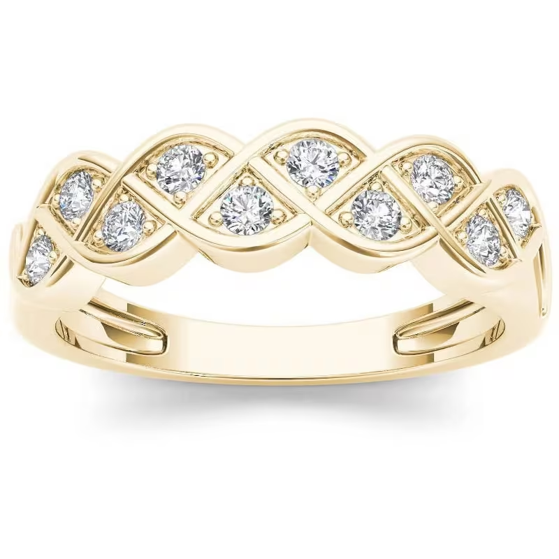 Golden Zirconia Promise Ring