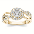 Elegant Engagement Promise Gold Ring