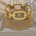 Gold Elegant Mesh Bracelet Set