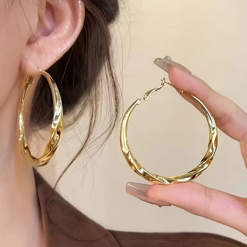 Delicate Artisan Gold Earring