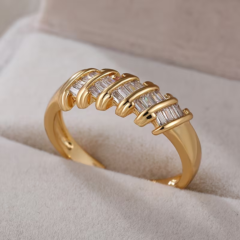 Crystal Minimalist Gold Ring
