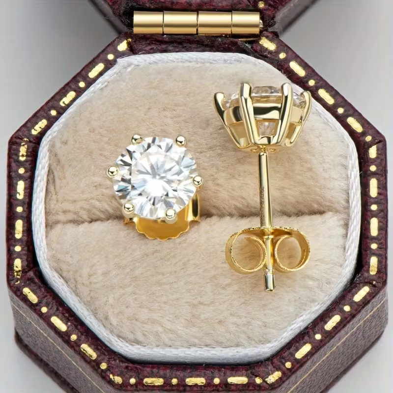 Stud Gold Zirconia Earrings
