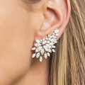 Elegant Zirconia Flower Earrings
