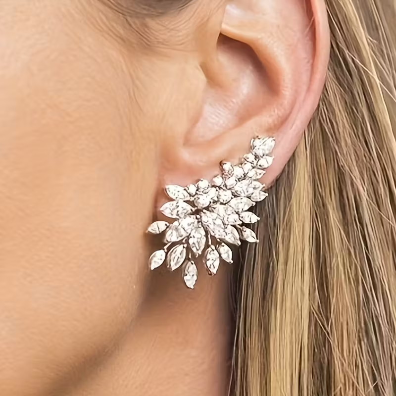 Elegant Zirconia Flower Earrings