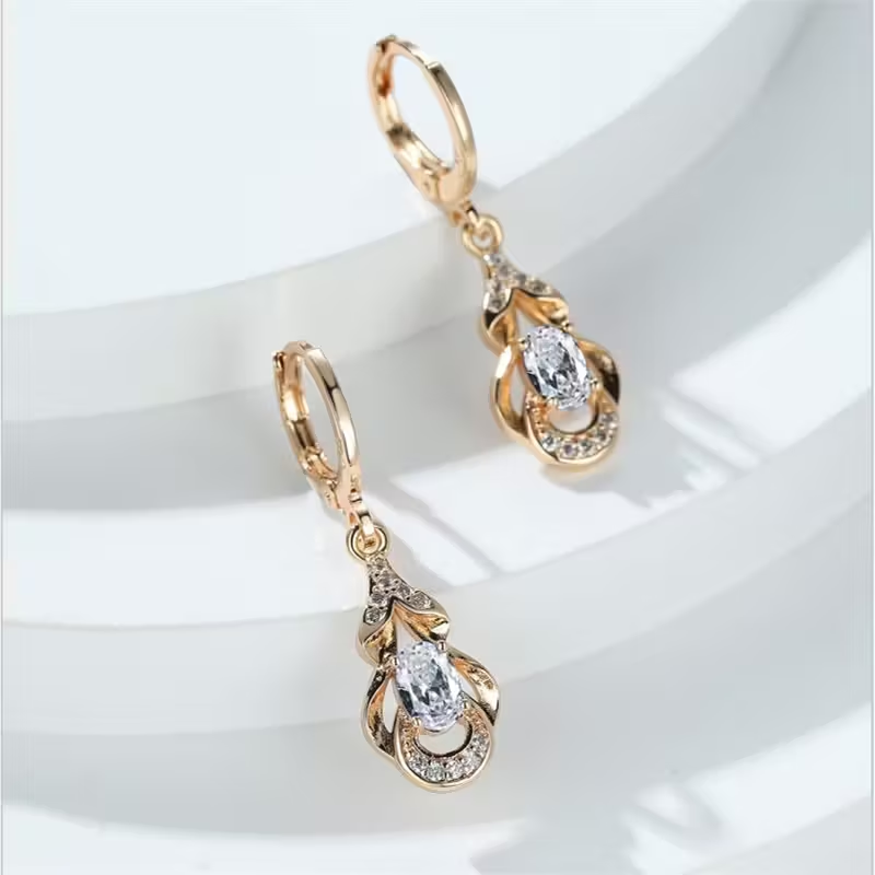 Large Teardrop Crystal Earrings