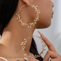Elegant Boho Floral Hoop Earrings