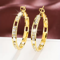 Elegant Bright Hollow Hoop Earrings