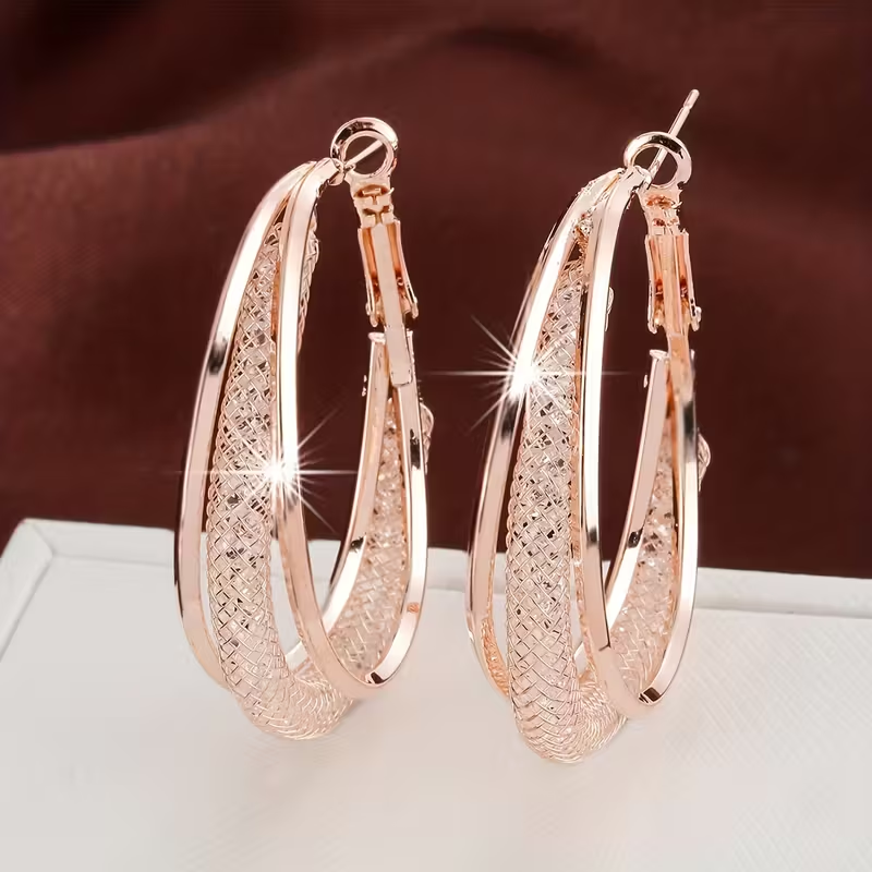 Elegant Bright Hollow Mesh Earrings