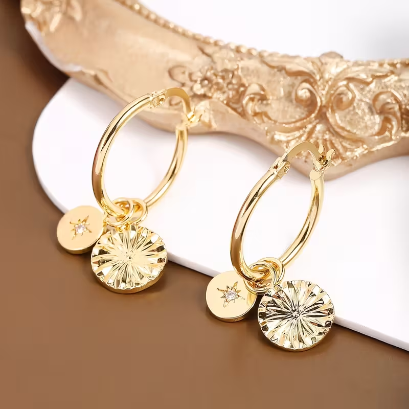 Vintage Handmade Gold Earring