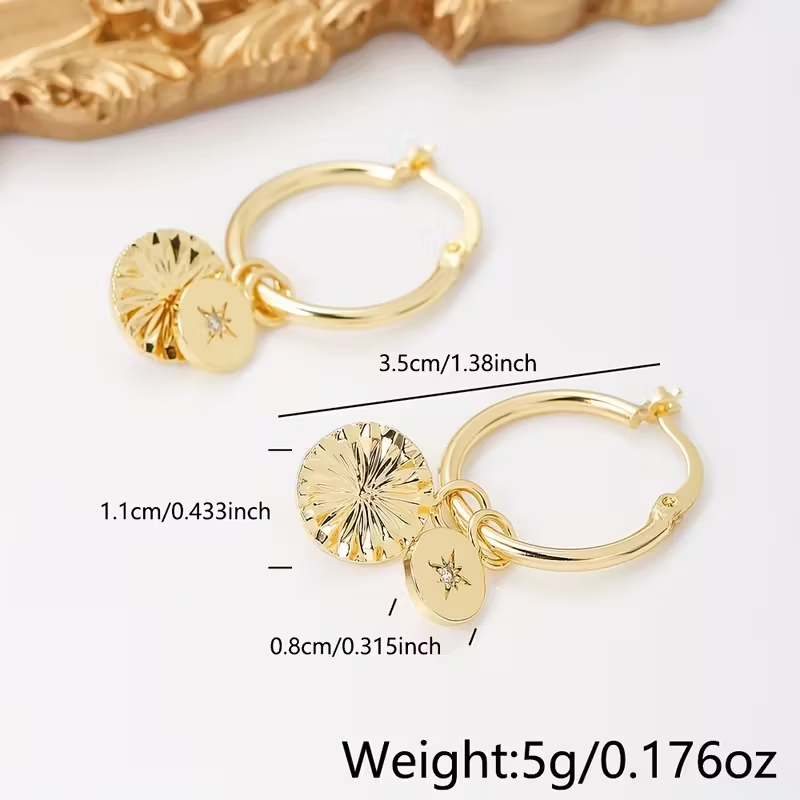 Vintage Handmade Gold Earring
