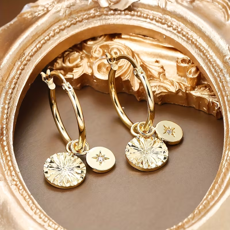 Vintage Handmade Gold Earring