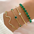 Vintage Green Zirconia Bracelet Set