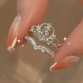 Bright Crown Silver Ring Set