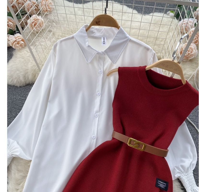 JO | Sleeveless sweater top set