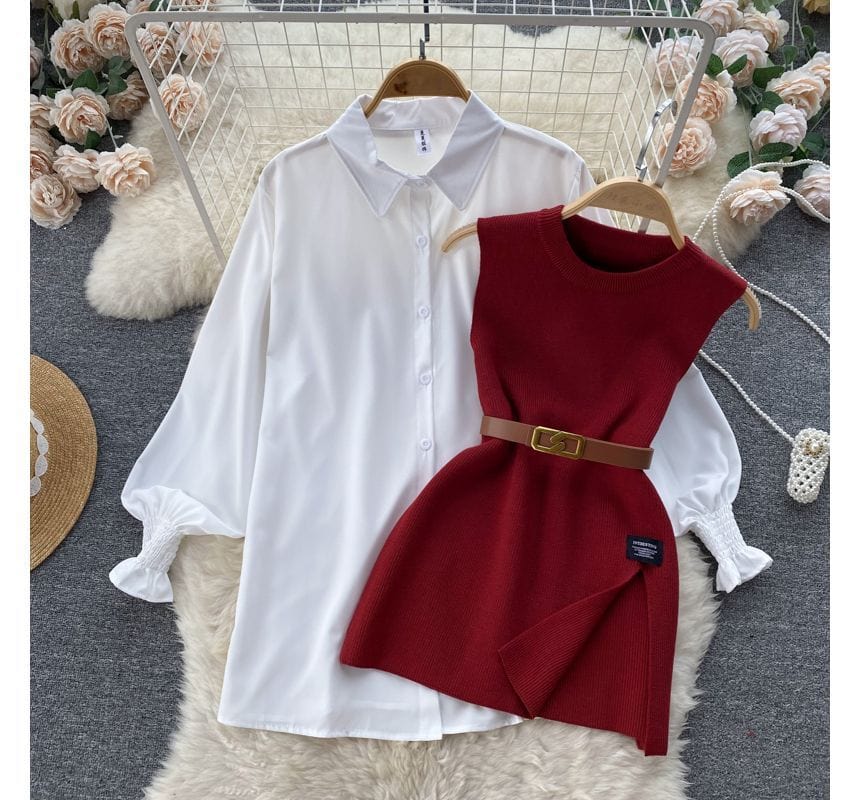 JO | Sleeveless sweater top set