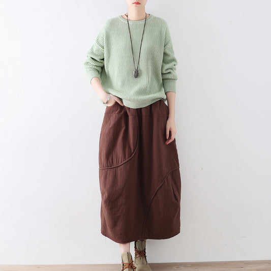 Light Green Winter Sweaters Warm Knit Tops Pullover Sweater Blouses