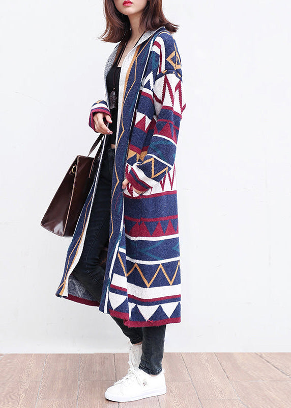 Multi Color Cotton Knit Cardigans Loose Long Sleeve Fit Sweater Coats