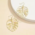 Hollow Leaf Gold Earrings