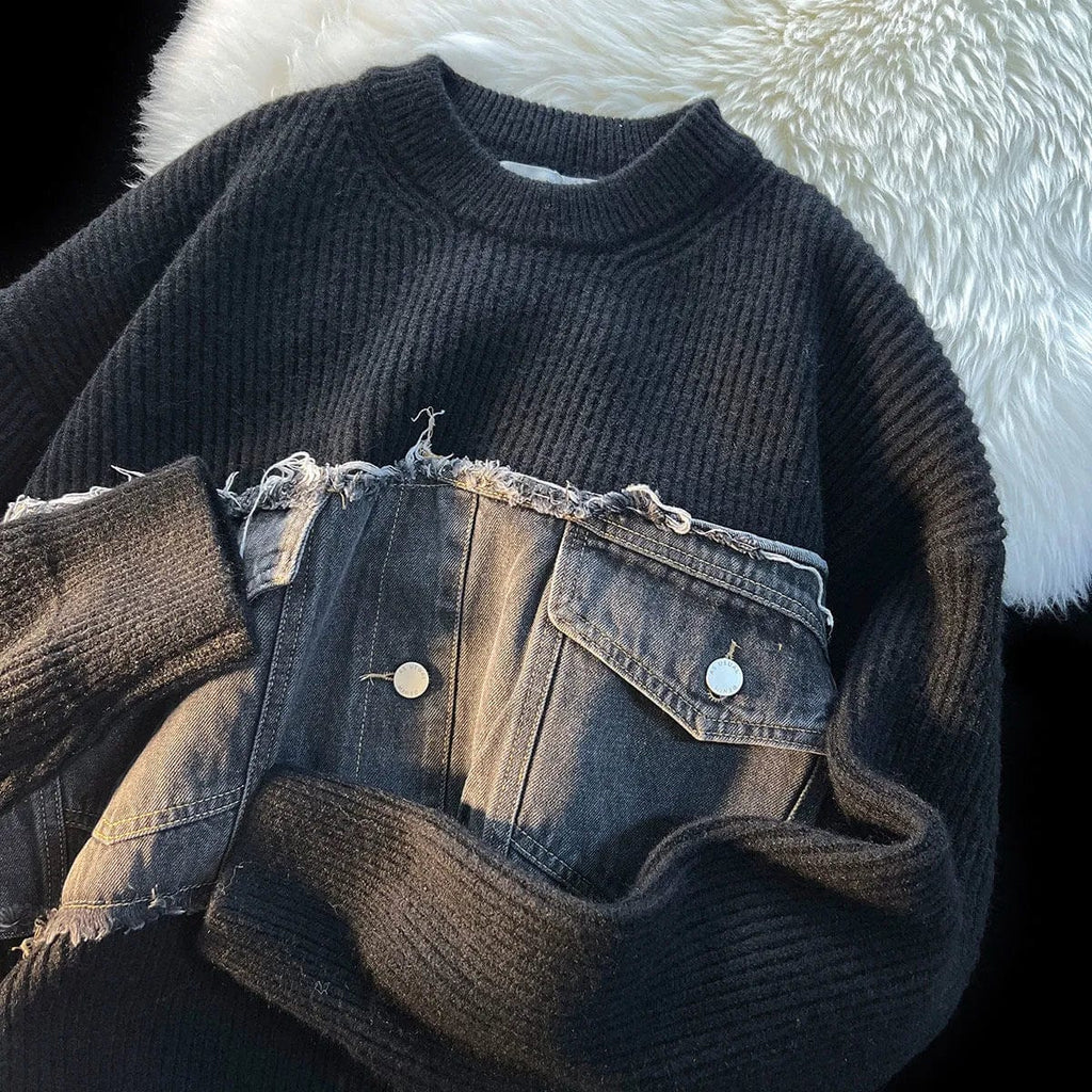 JO | Patchwork denim sweater