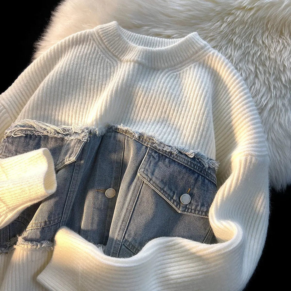 JO | Patchwork denim sweater