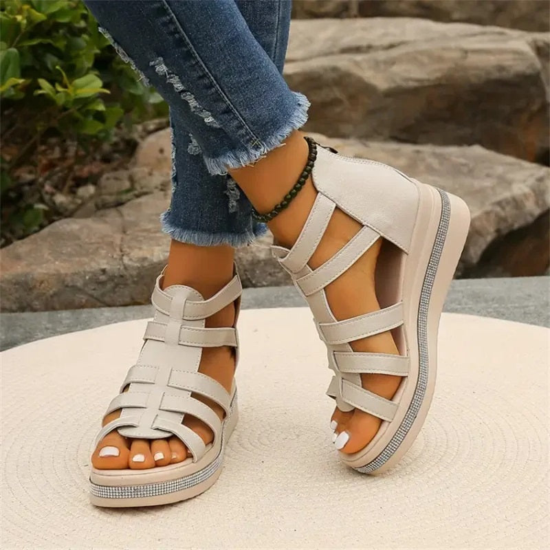 KS | Wedge sandals with rhinestones