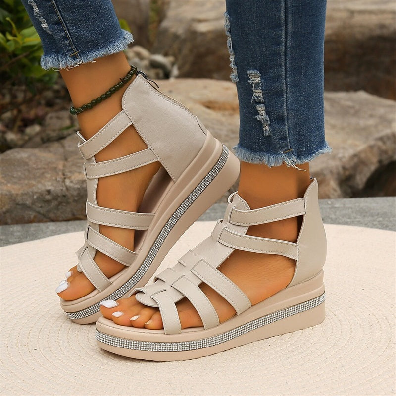 KS | Wedge sandals with rhinestones