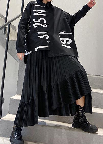 Spring High Waist Asymmetric Hem Skirts