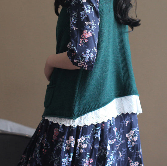 Warm Blackish Green Knit Sweaters Clothing Knitted Tops New Vest Shirt