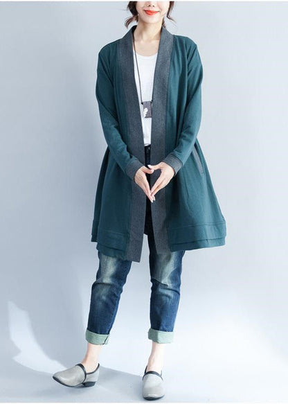 Warm Blue Knit Jacket Clothing Long Sleeve Tops