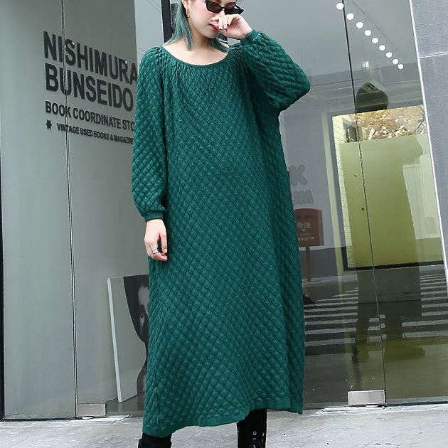 Warm Green Sweater Dresses O Neck Pullover Sweater Fine Long Sleeve Sweater