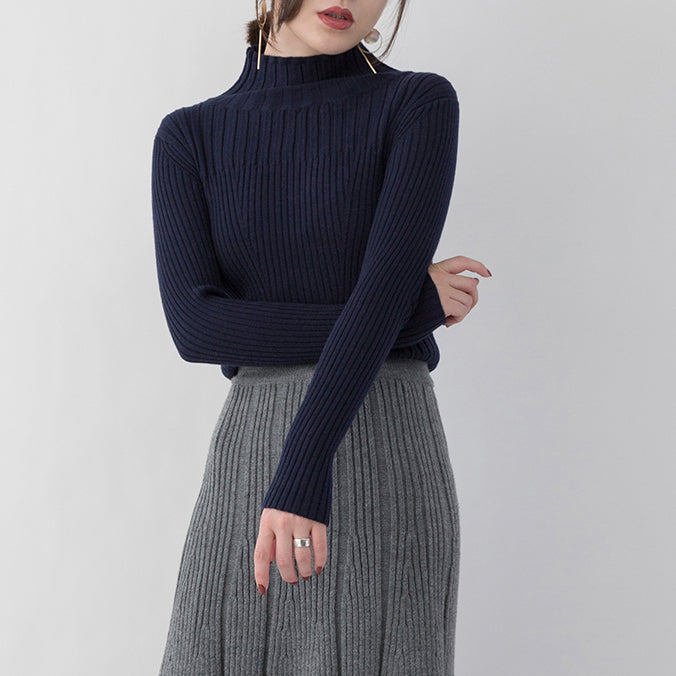 Warm Navy Cozy Sweater High Neck Pullover New Winter Sweater