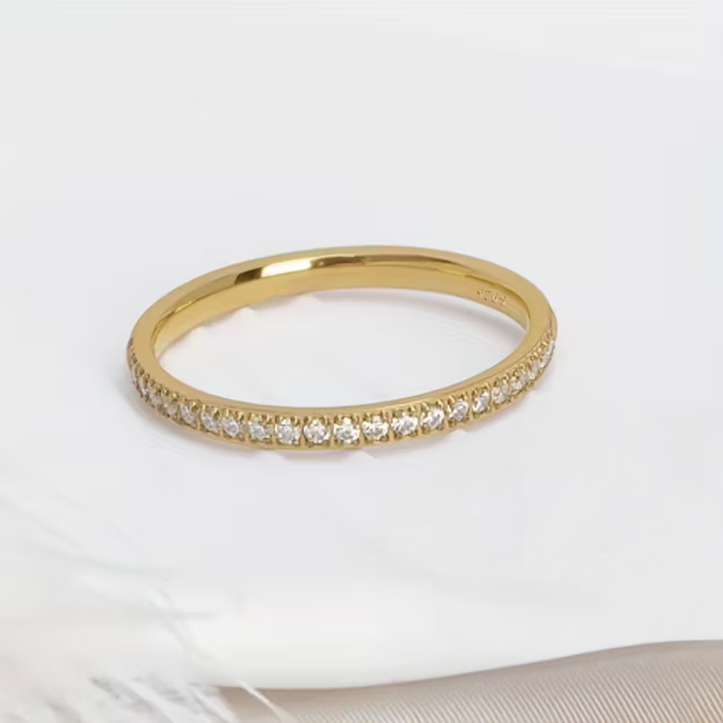 Slim Gold Zirconia Band Ring