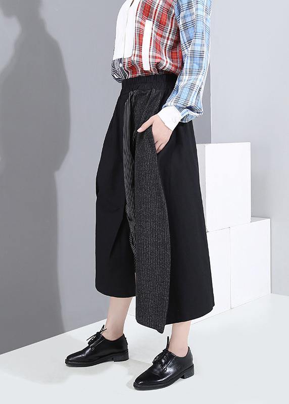Winter Cotton Pants High Waist Patchwork Asymmetric Skirts