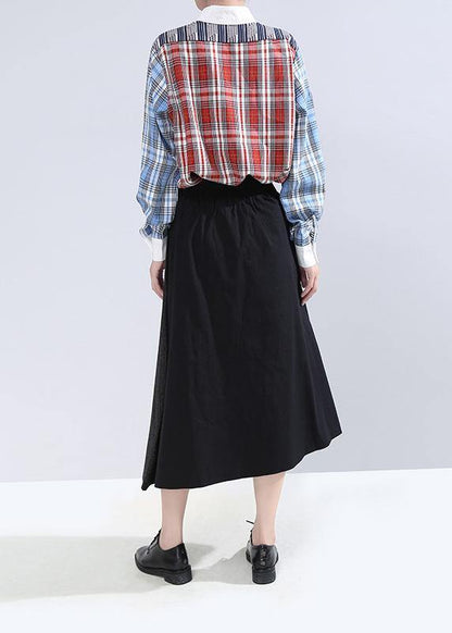 Winter Cotton Pants High Waist Patchwork Asymmetric Skirts