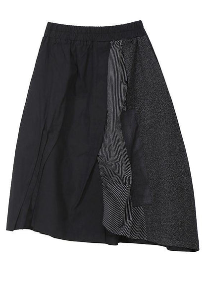 Winter Cotton Pants High Waist Patchwork Asymmetric Skirts